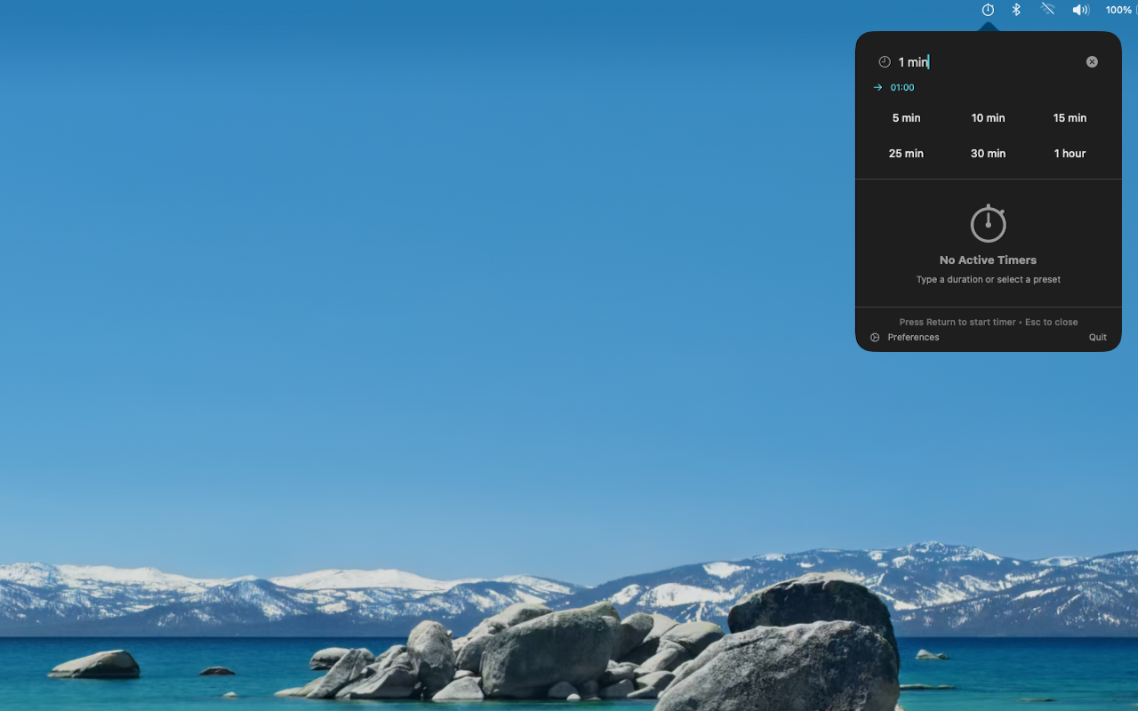 Timer Squirrel - Menu bar timer interface